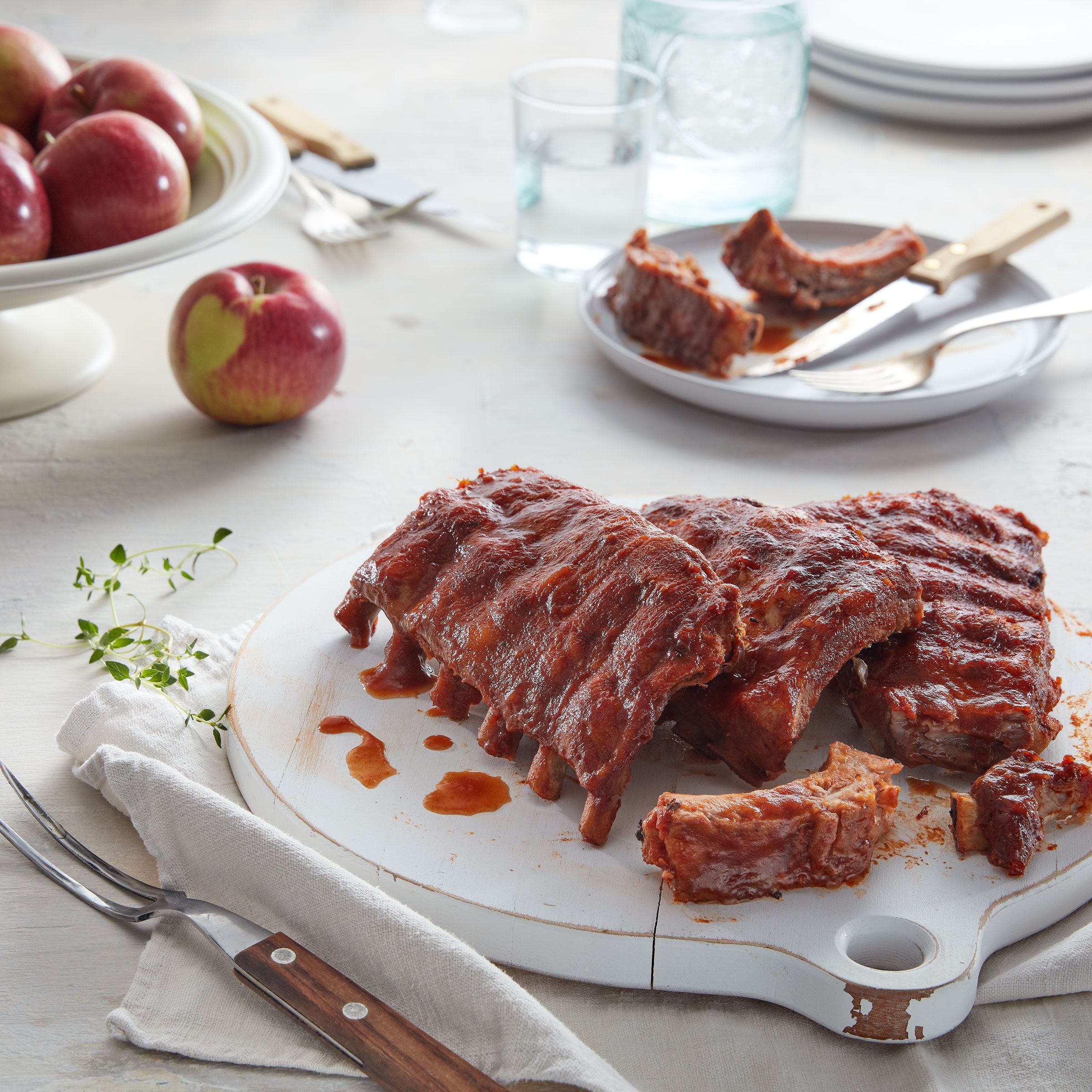 Beer and apple ribs
