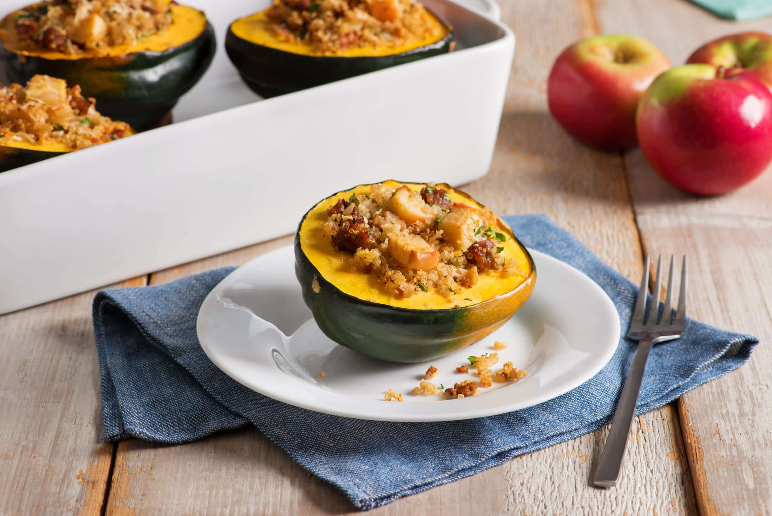 Acorn Squash Stuffed with Quinoa and Apple