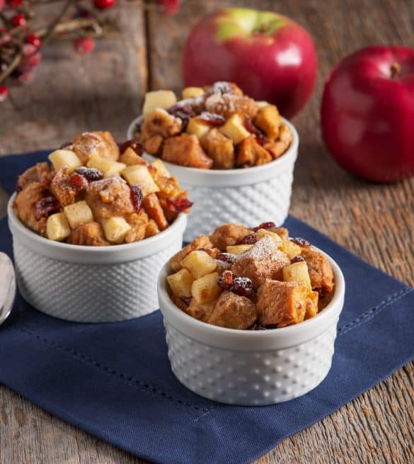 Apple-Cranberry Bread Pudding Cups
