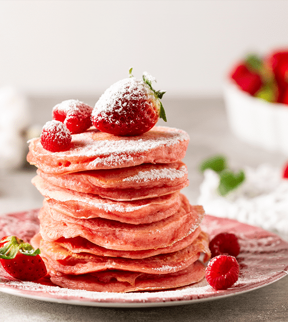 Cranberry red pancakes