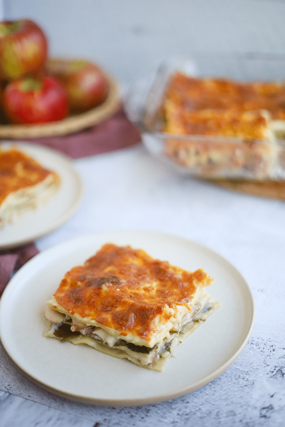 Apple, maple and cheese lasagna