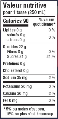 Informations nutritionnelles