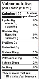 Informations nutritionnelles