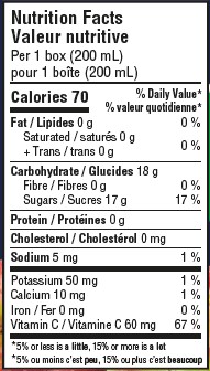 Informations nutritionnelles